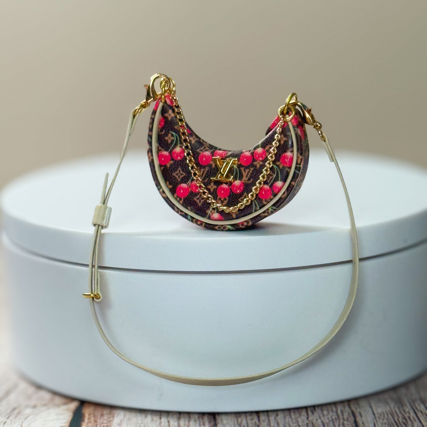Miniature Monogram Half-Moon Bag (LV Inspired)
