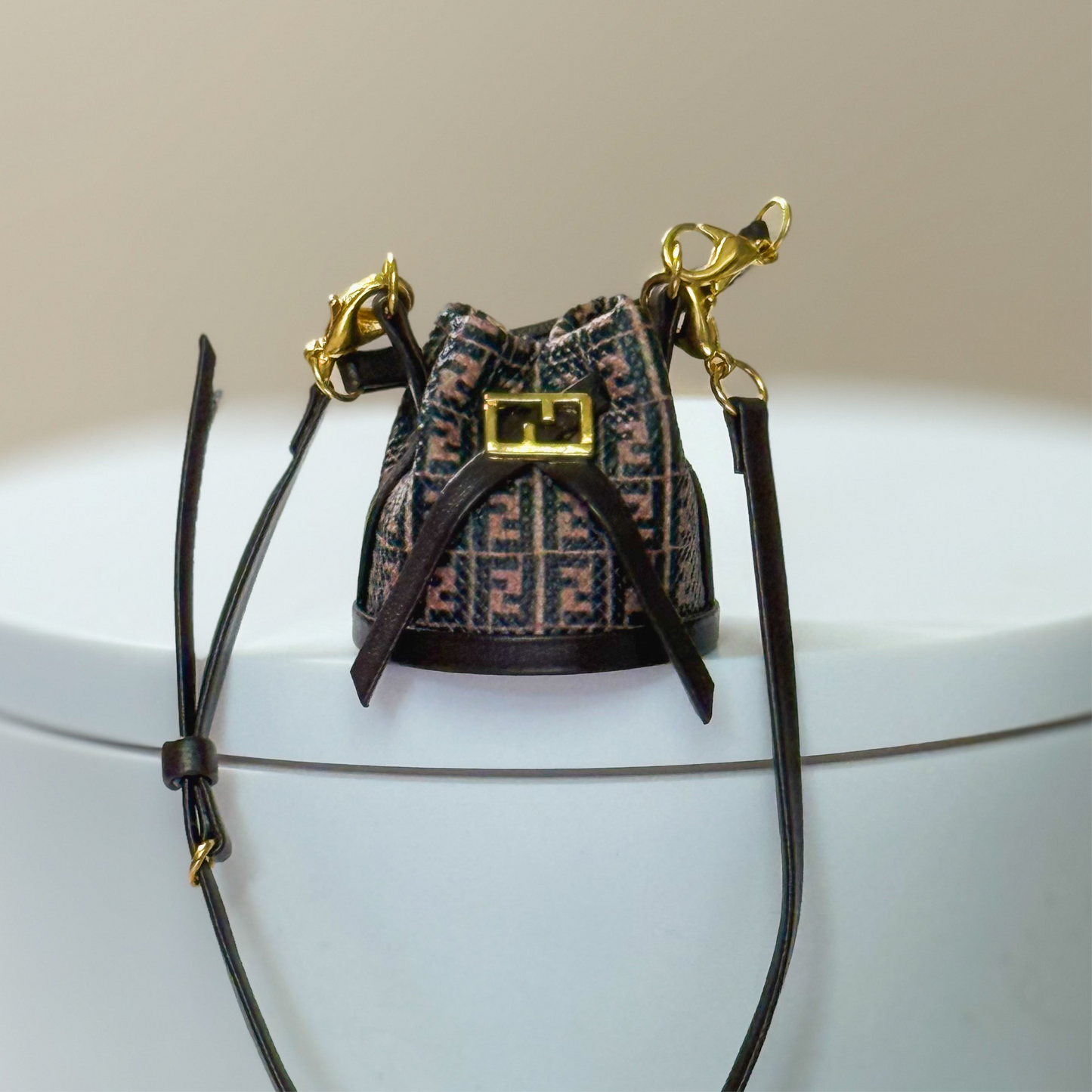 Miniature Monogram Bucket Bag (Fendi Inspired)