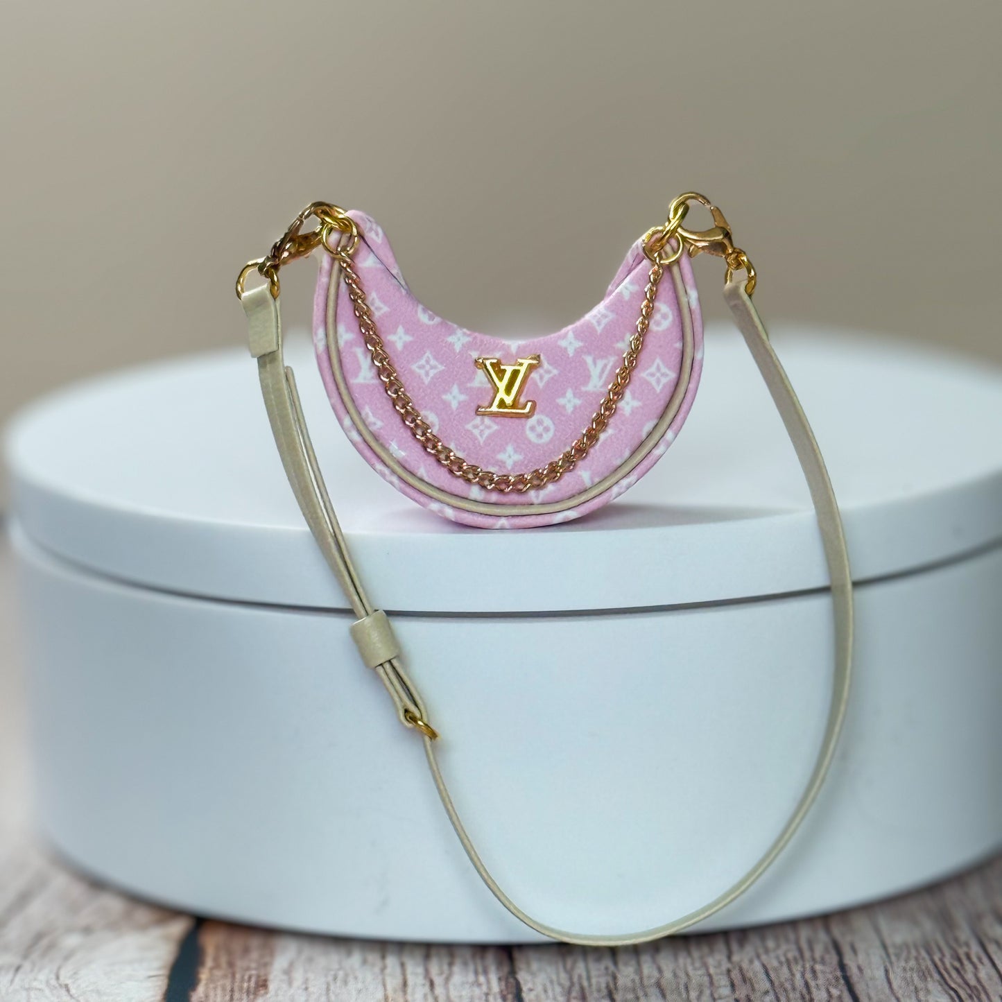 Miniature Monogram Half-Moon Bag (LV Inspired)