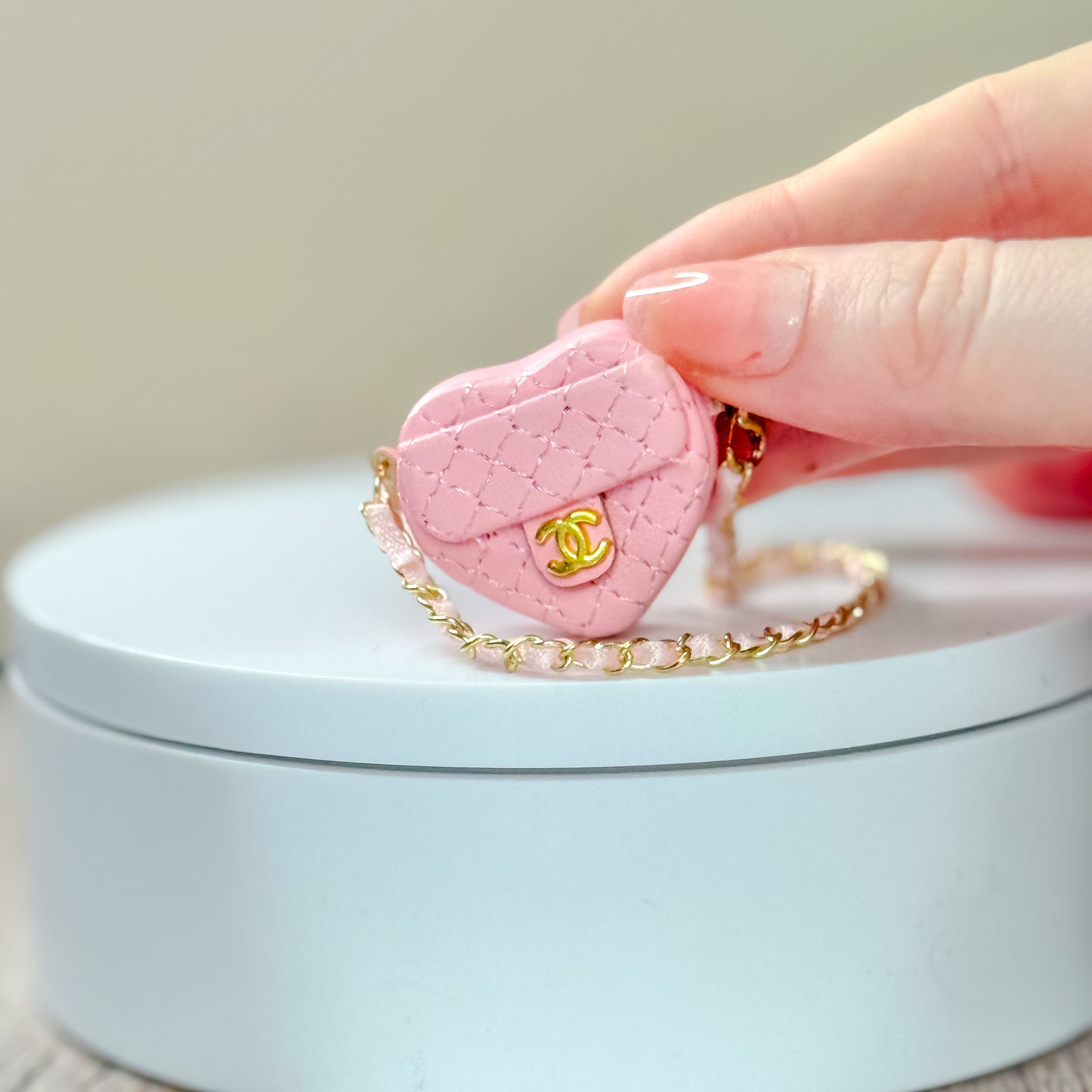 Miniature Heart Quilted Chain Crossbody Bag (Chanel Inspired)