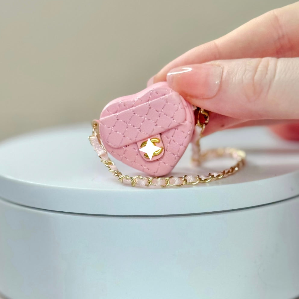 Miniature CC Designer Inspired Quilted Heart 1:6 Scale Doll Handbag