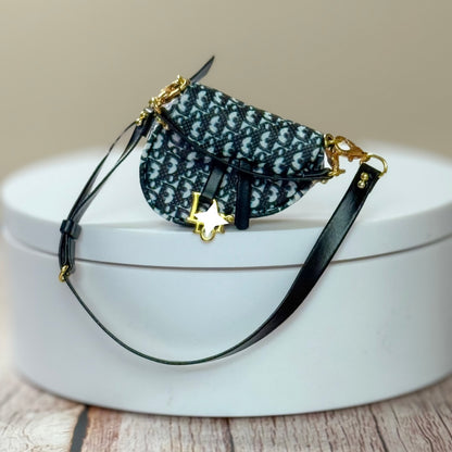 *PREORDER* Miniature Monogram D Designer Inspired Handbag 1:6 Scale