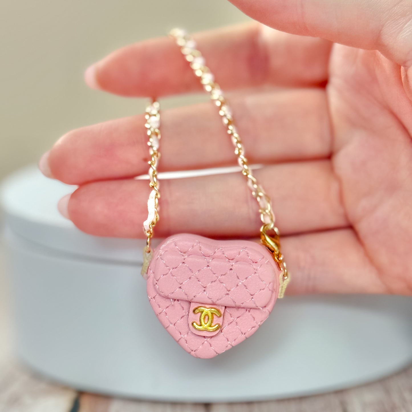 Miniature Heart Quilted Chain Crossbody Bag (Chanel Inspired)