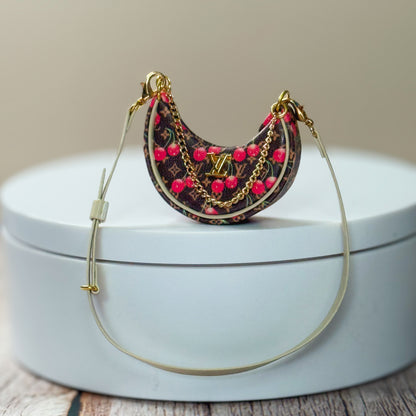 Miniature Monogram Half-Moon Bag (LV Inspired)