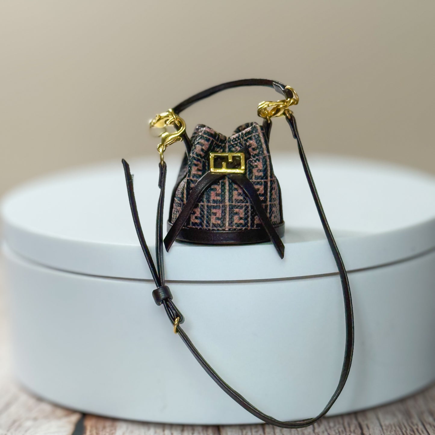 Miniature Monogram Bucket Bag (Fendi Inspired)