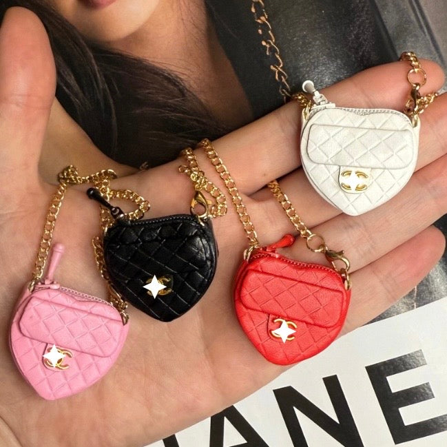 Miniature CC Designer Inspired Quilted Heart 1:6 Scale Doll Handbag